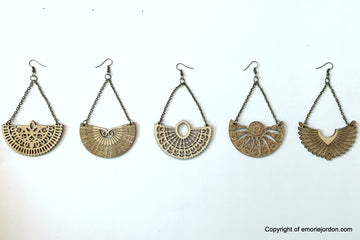 2 Chains Wooden Earrings