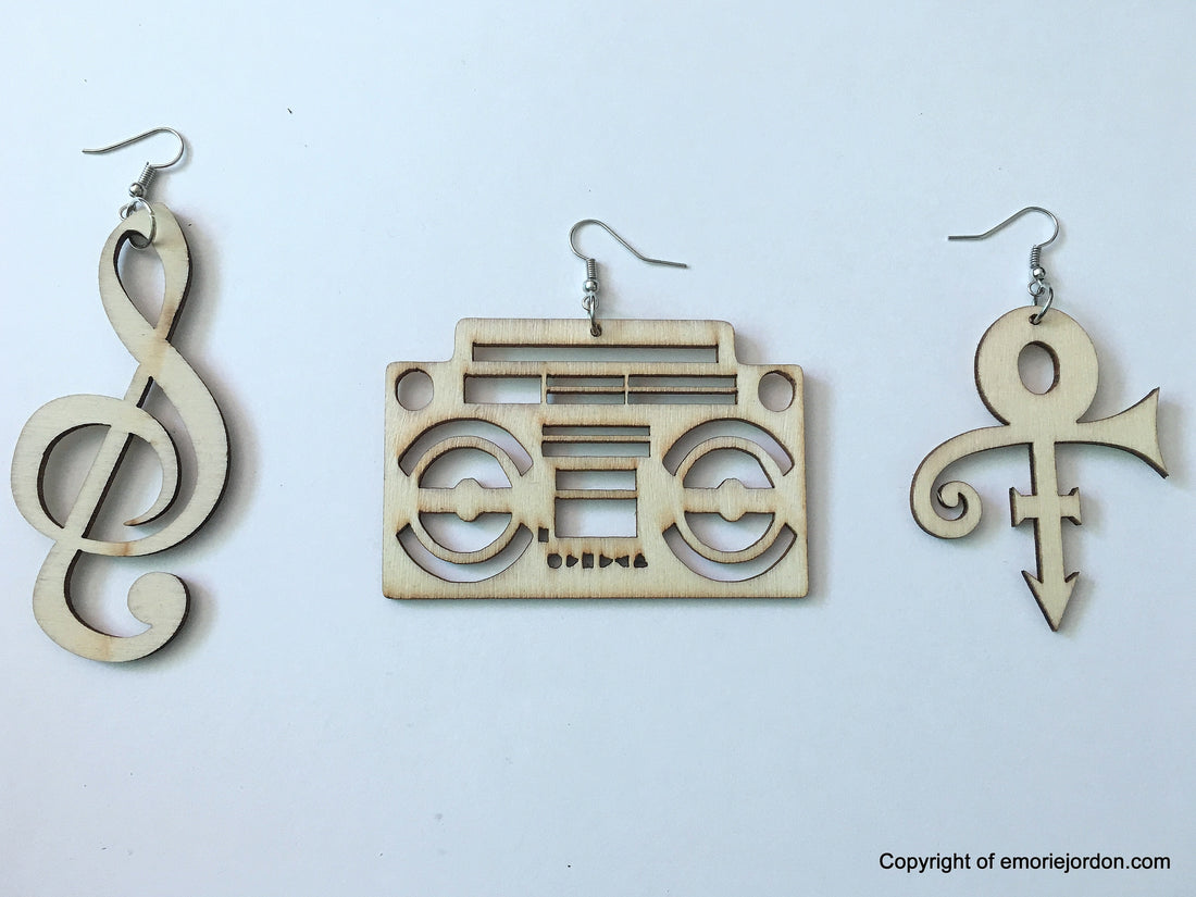 Music Note Wooden Earrings