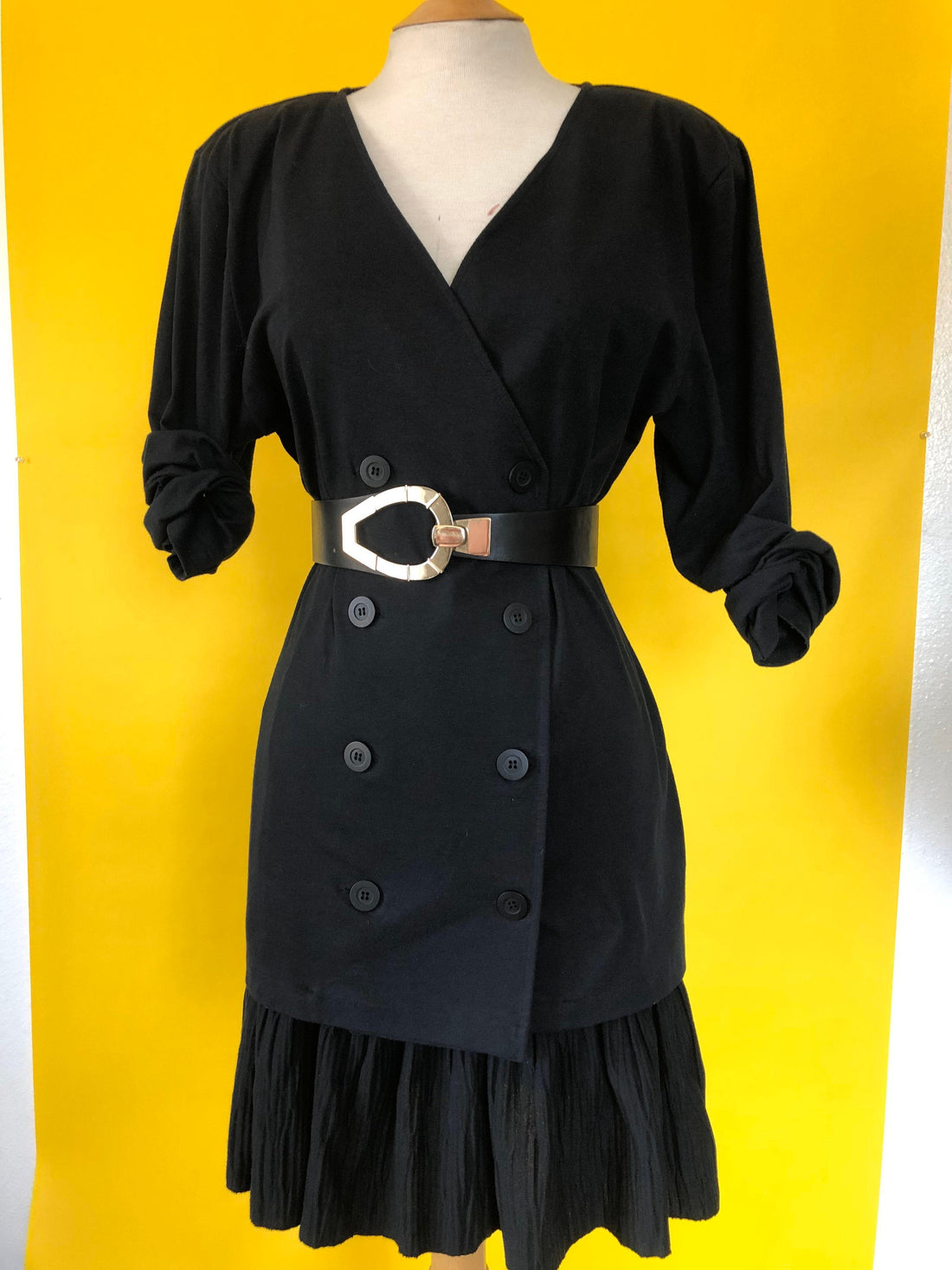 1990s 2 Pc Black Skirt Set