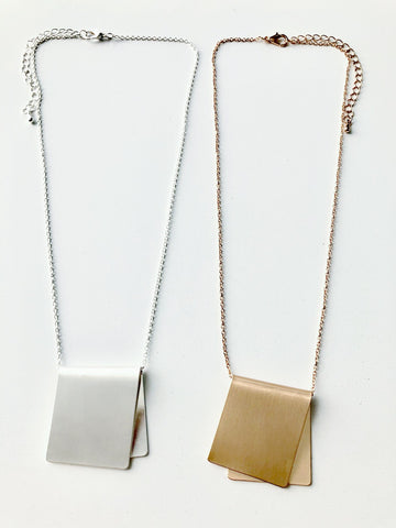 Folded Pendant Necklaces