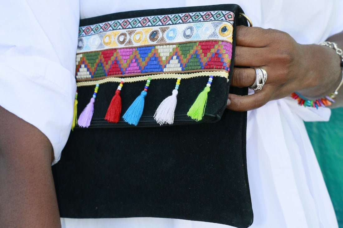 Zevia Embroidered Clutch