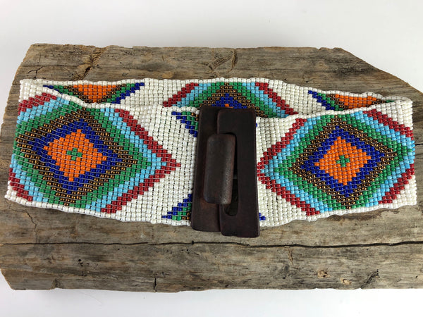 White Handmade Beaded Belt