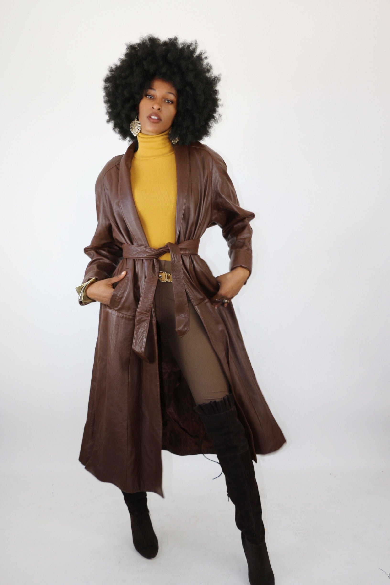 Jacqueline Ferrar 80's Vintage Leather Trench Jacket – emoriejordon