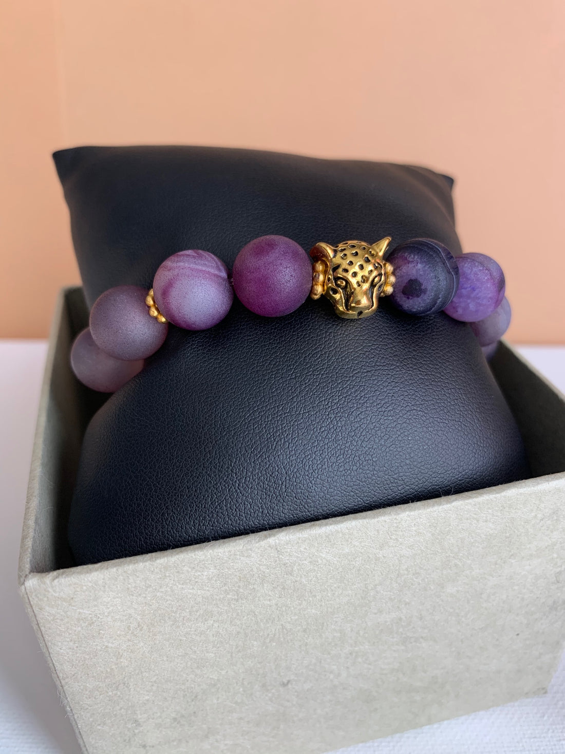 Amethyst Stone Leopard Bracelet