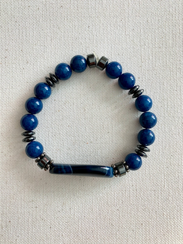 Blue Agate Stone Bracelet