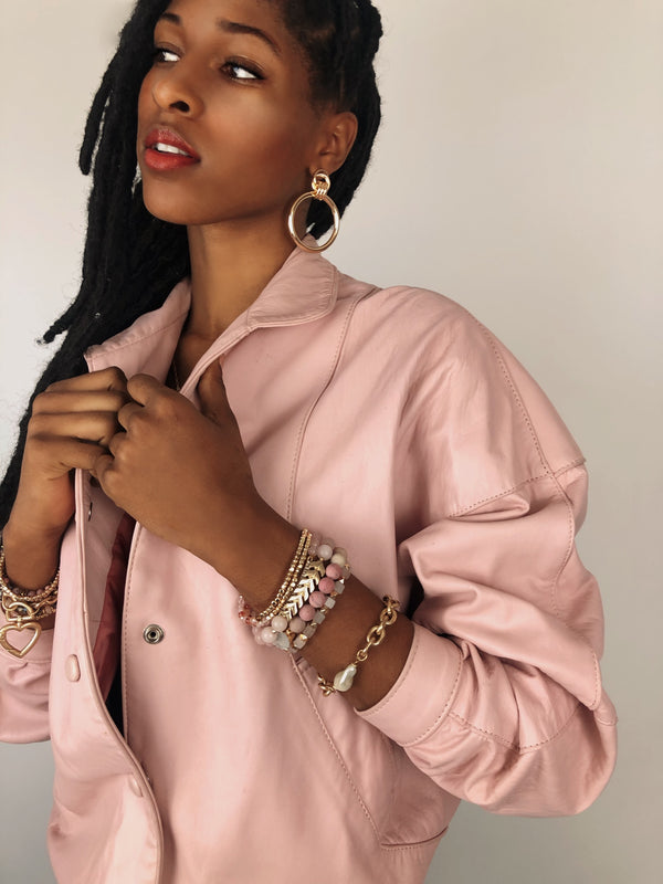 Live: 86 Posh Pink Vintage 80’s Leather Jacket