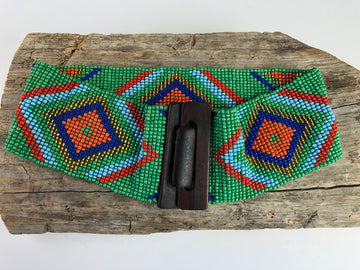 Green Handmade Beaded Belt