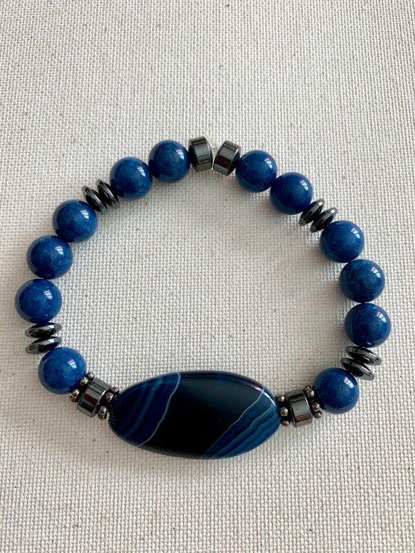 Blue Agate Stone Bracelet