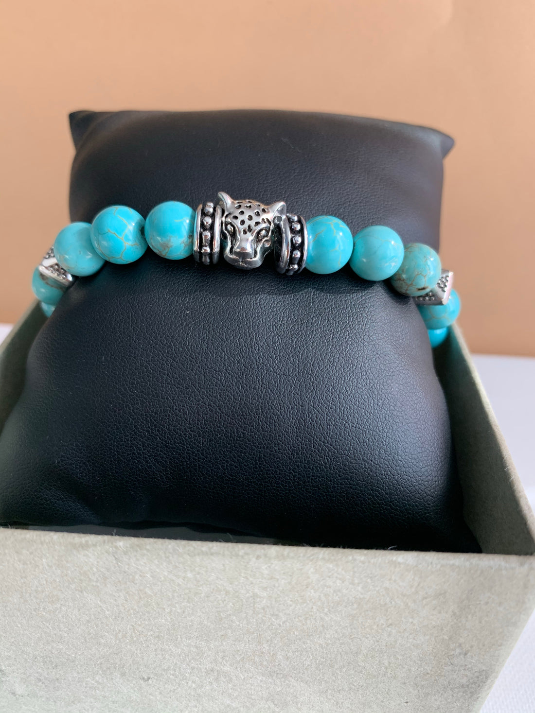 Turquoise Stone Leopard Bracelet