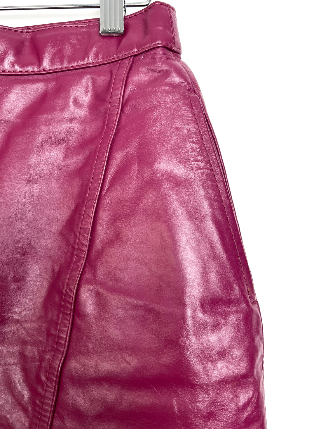 Live: 121 Wine Leather Skirt