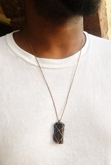 Raw Obsidian Stone Necklace