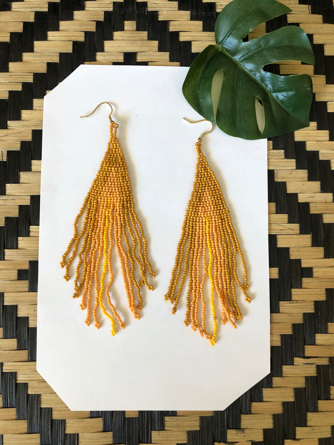 Beaded Ombre Chandelier Earrings