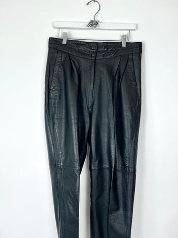 Live: 29 Vintage Black Leather Pants