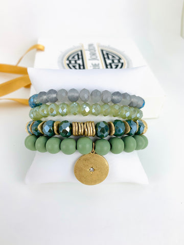 Sage Moon Bracelet Set