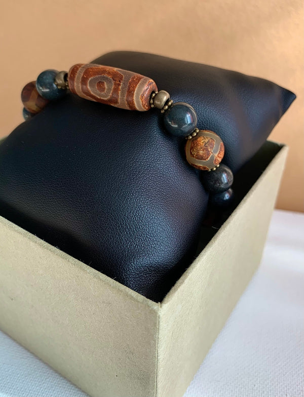 Men’s Jade and DZI Stone Bracelet