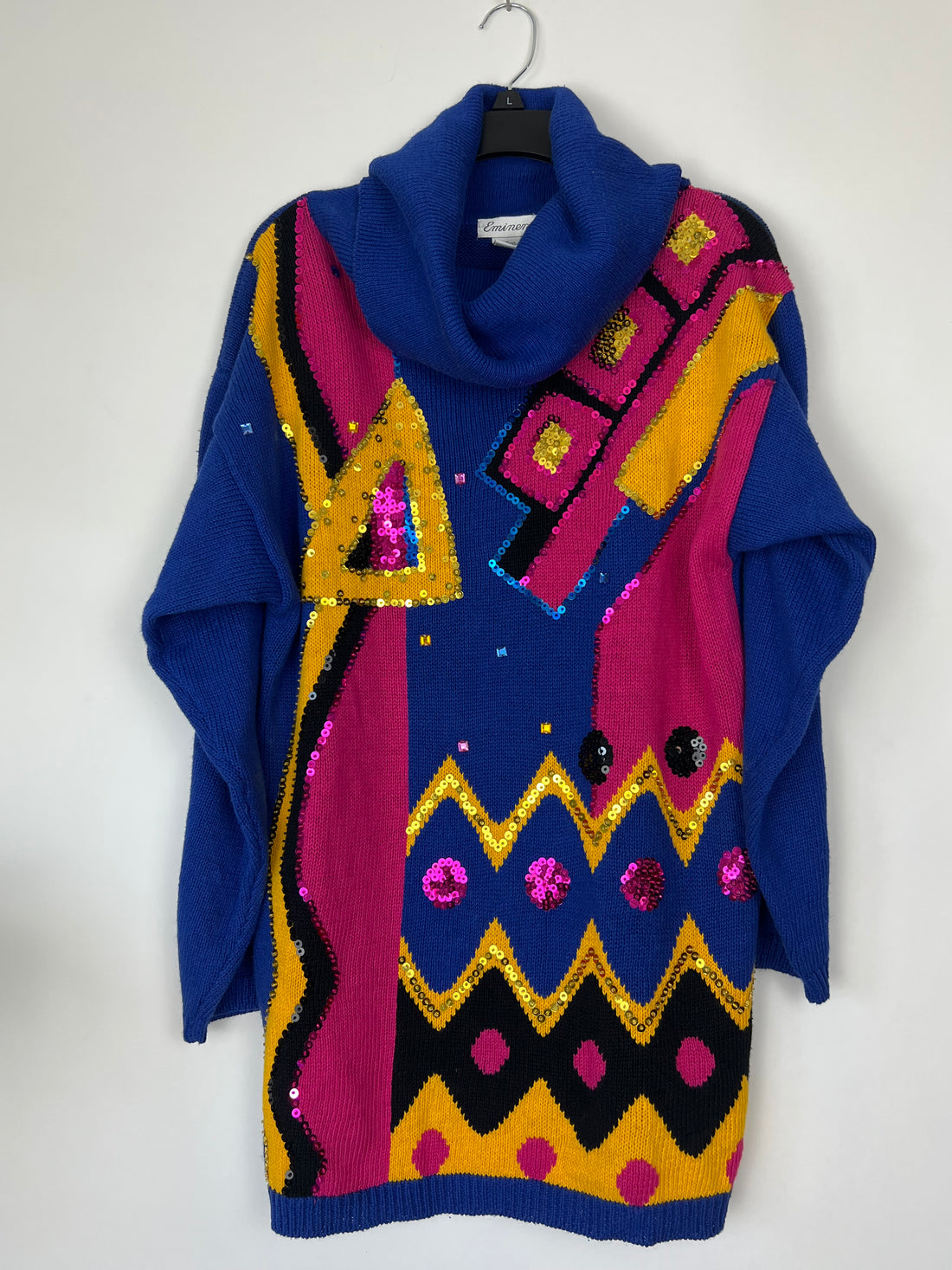 Live: 53 Vintage Bold Blue Sequins sweater