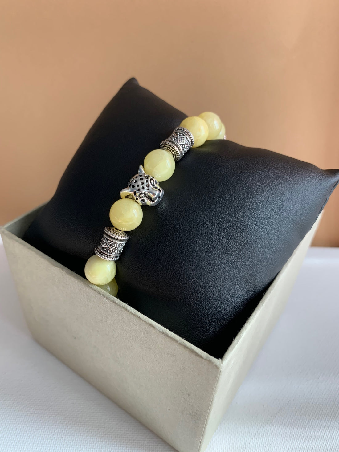 Yellow Jasper Leopard Bracelet