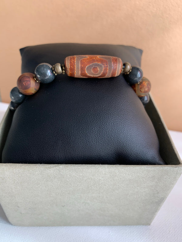 Men’s Jade and DZI Stone Bracelet