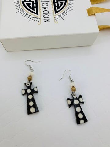 African Cross Handmade Earrings