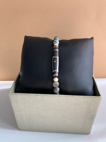 Yak Bone and Agate Stone Bracelet