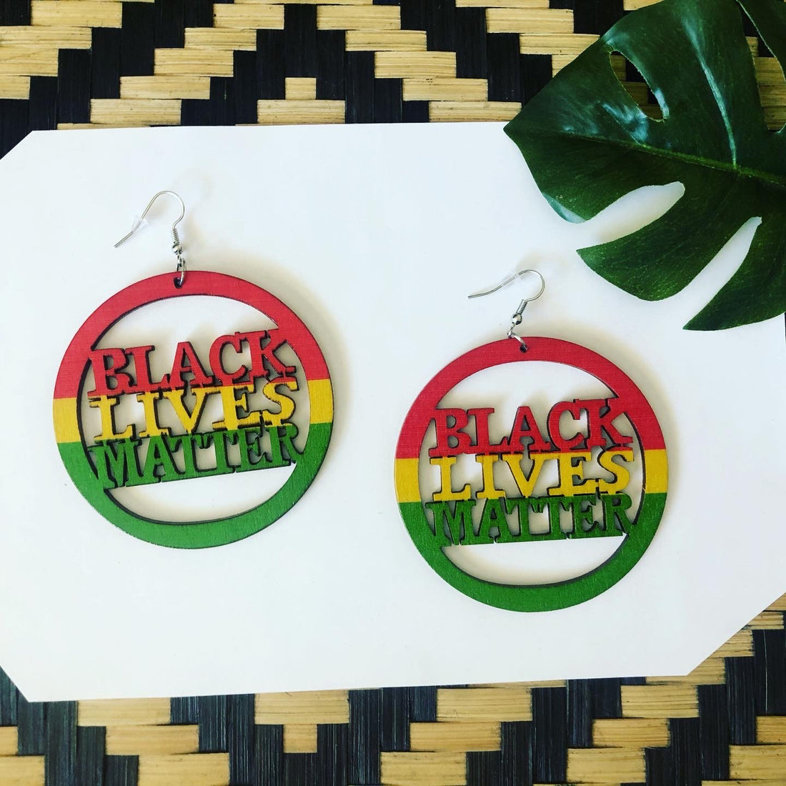 Black Lives Matter Wooden Earrings