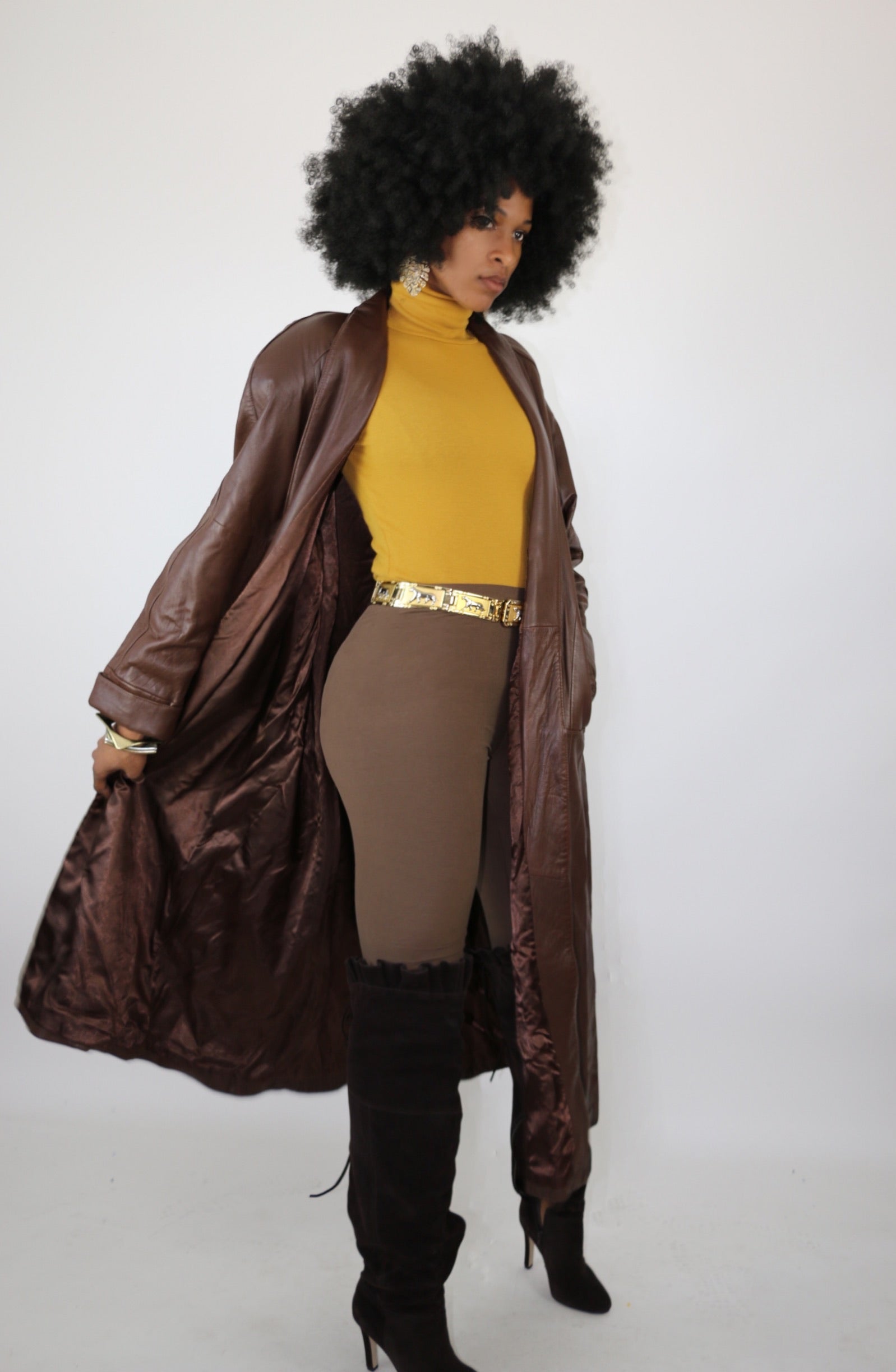 Jacqueline Ferrar 80 s Vintage Leather Trench Jacket emoriejordon